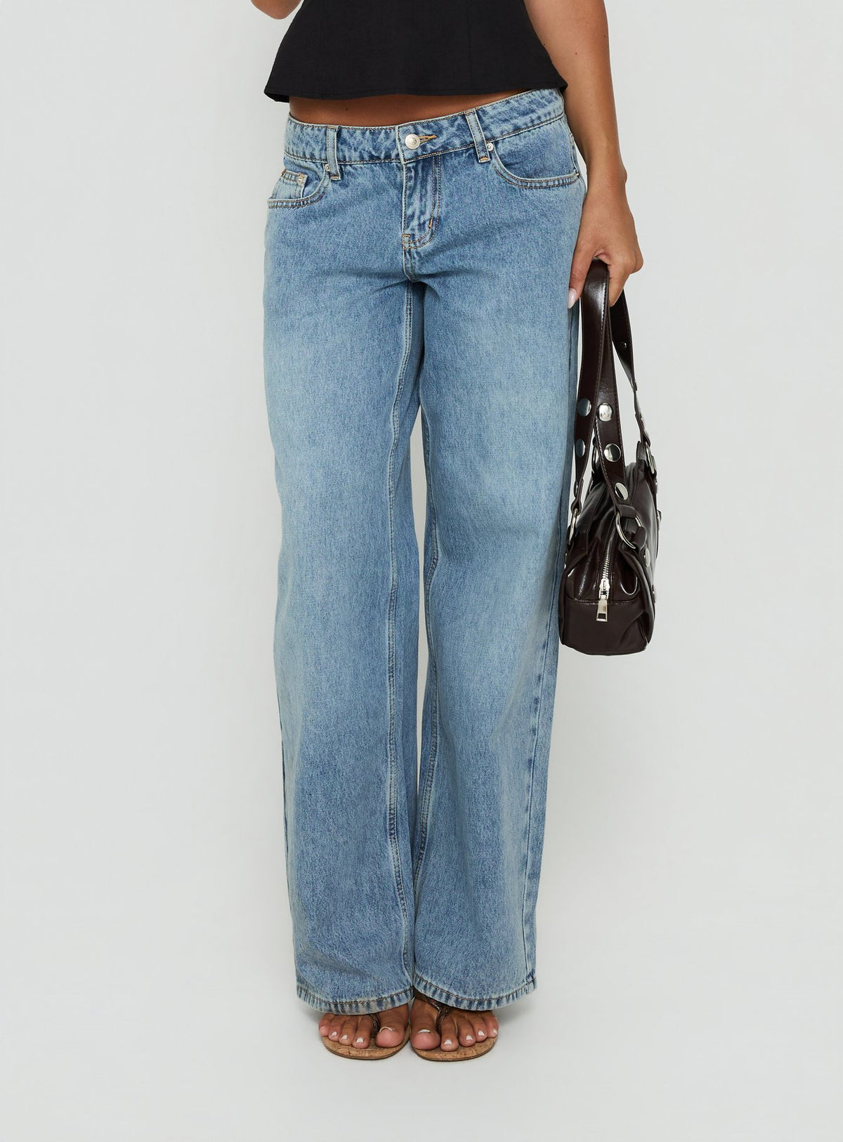 Tidal Wave Low Rise Straight Leg Jeans Light Vintage Blue