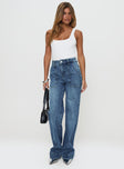 Carsen Wide Leg Jeans Washed Blue