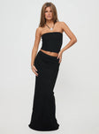   front view of model wearing Princess Polly Just Like That Maxi Skirt Black Maxi 