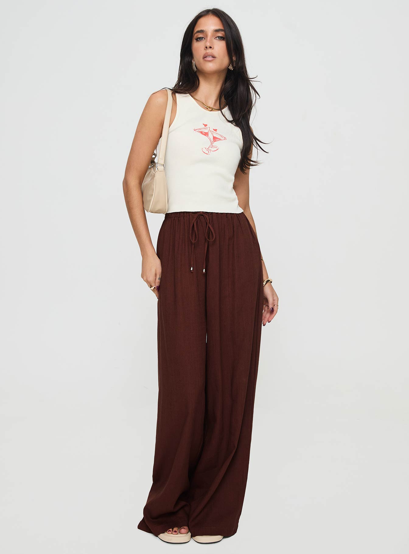 Ogilvie linen blend pants chocolate