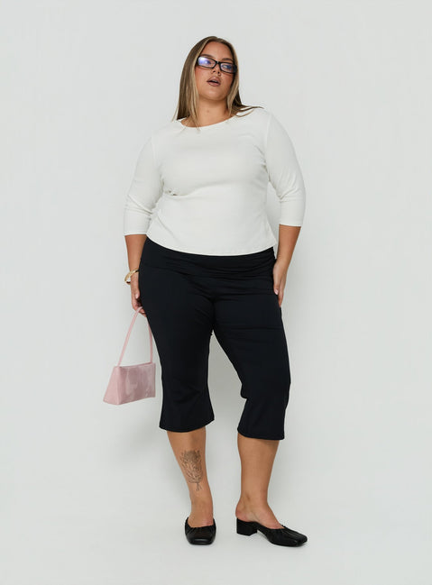 Bailor Channel Waistband Capri Pants Black Curve