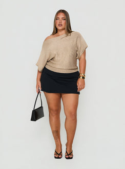 Kysa Off Shoulder Knit Top Gold Curve
