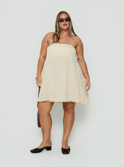 Gypsea Strapless Swing Mini Dress Butter Yellow Curve