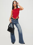 Karre Off The Shoulder Top Red