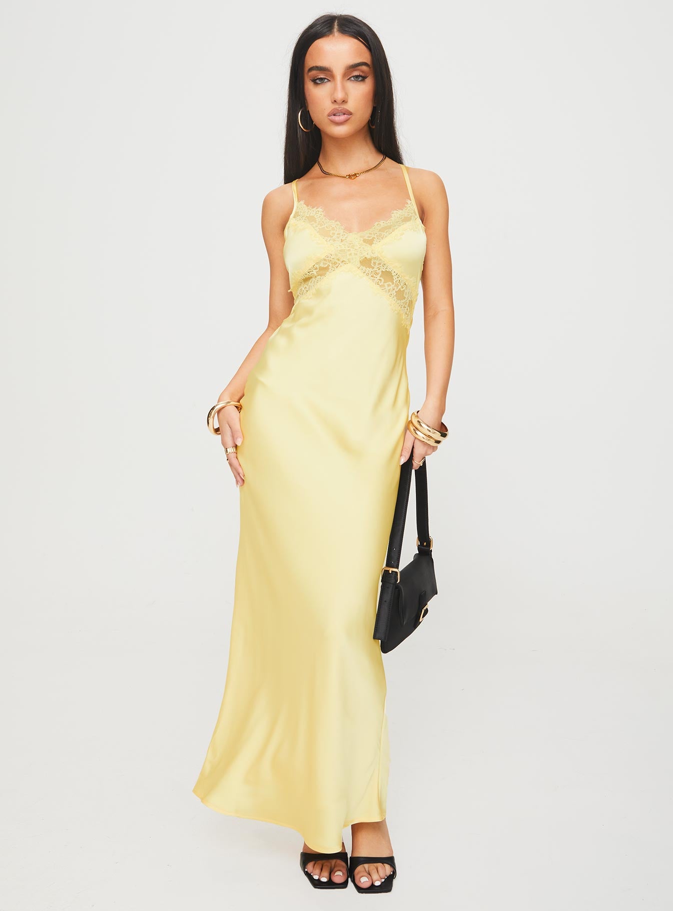 Treasure Bias Cut Maxi Dress Lemon | Princess Polly Treasure Bias Cut Maxi Dress Lemon | Princess Polly