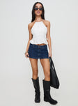 front view of model wearing Princess Polly Rozier Top White Sleeveless Crew Neck 