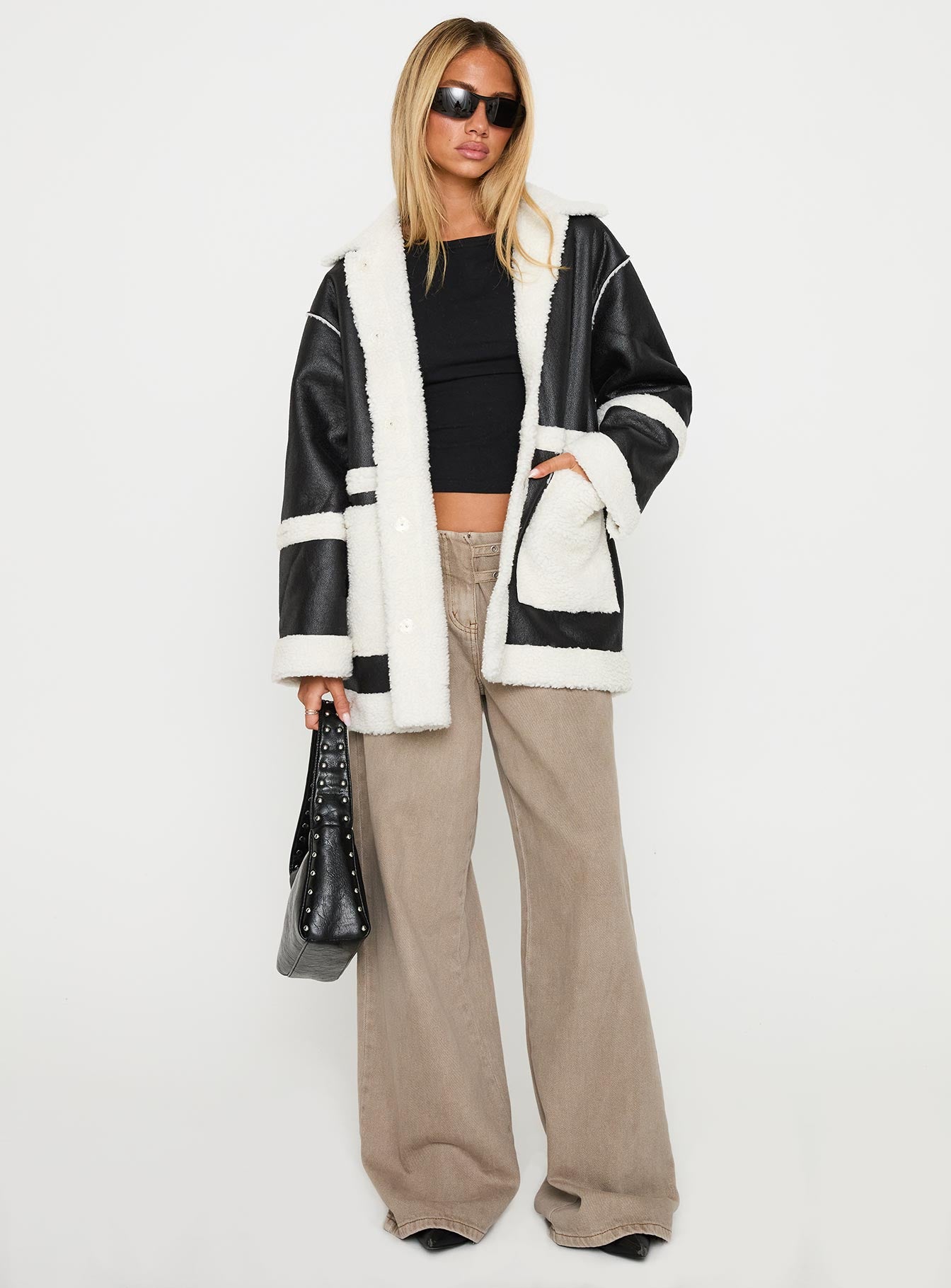 Lexie Faux Leather Jacket Black | Princess Polly