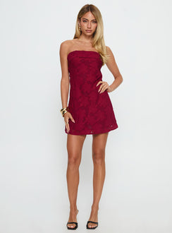 Phillipa Mini Dress Burgundy Floral