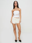 Leary Strapless Top White