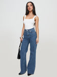 Lucille High Rise Flare Leg Jeans Mid Wash