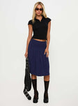 Elaila Pleat Midi Skirt Navy