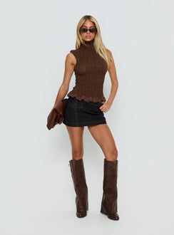 Darbi Denim Mini Skort Raw Denim