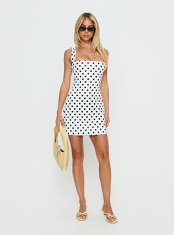 Bombshell Mini Dress Black Polka Dot