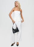 front view of model wearing Princess Polly Change It Up Strapless Top White Petite Sleeveless straight 