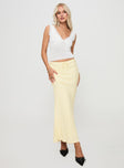 Mercer Linen Blend Maxi Skirt Lemon