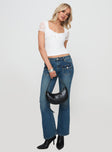 product Princess Polly High Waisted  Thompson Low Rise Flared Jeans Mid Wash