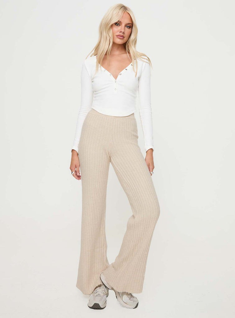 Montana Knit Pants Cream | Princess Polly