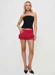 front view of model wearing Princess Polly Moneypenny Strapless Top Black Sleeveless straight 