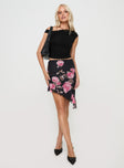 Apricota Mini Skirt Black Floral Princess Polly  Mini Skirts 
