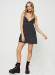 product Princess Polly Asymmetric Neckline  Koko Mini Dress Black Polka Dot