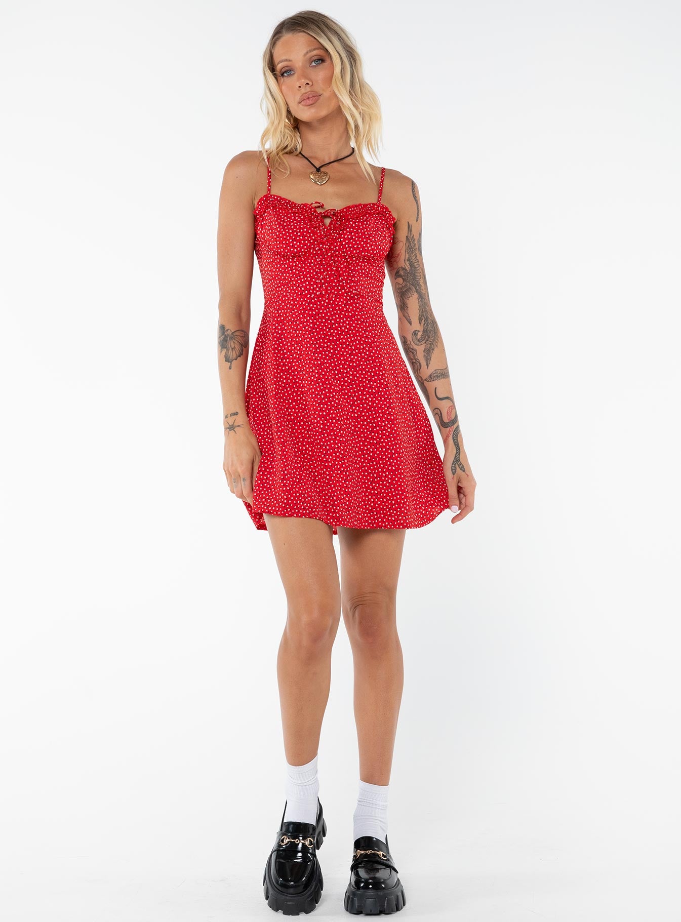 Princess polly red floral clearance dress