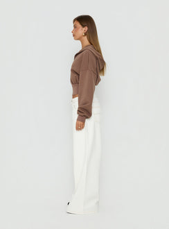Naylor Mid Rise Wide Leg Jeans Cream Petite