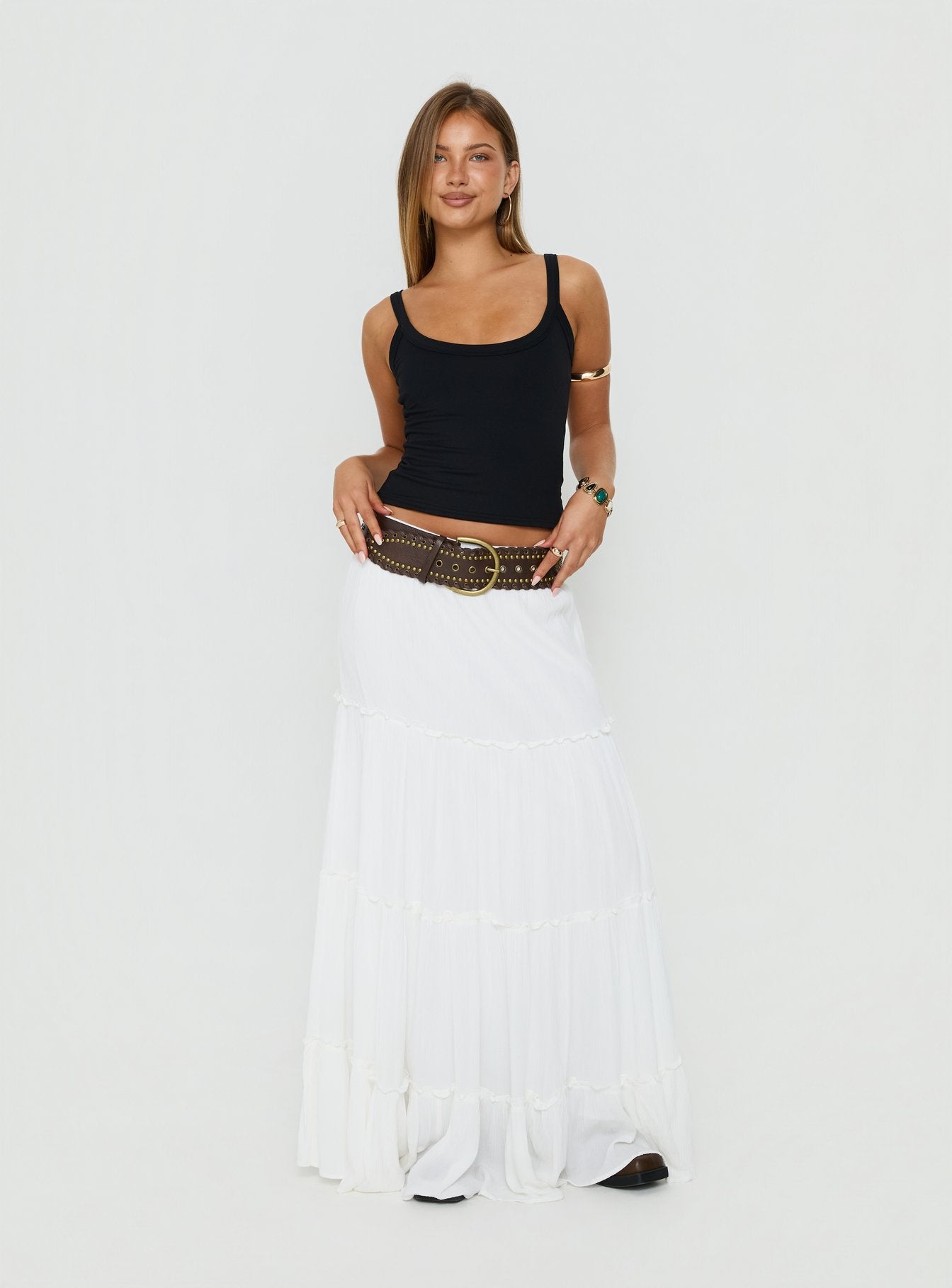 Miriah Maxi Skirt White | Princess Polly