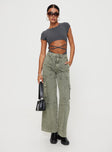 product Princess Polly High Waisted  Making History Cargo Jeans Olive