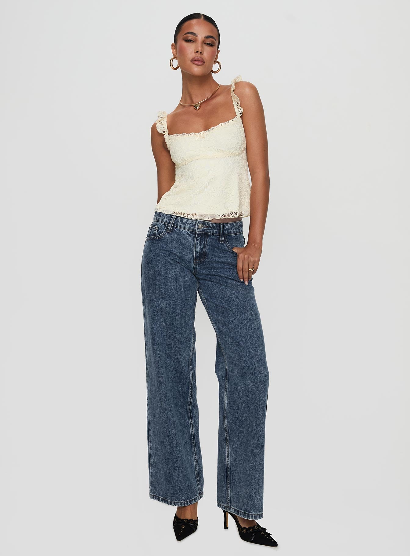 Madaleine Lace Top Cream | Princess Polly