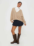 Theo Cardigan Beige Princess Polly  Cropped 