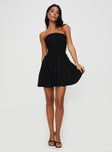 product Princess Polly Asymmetric Neckline  Rashida Strapless Mini Dress Black