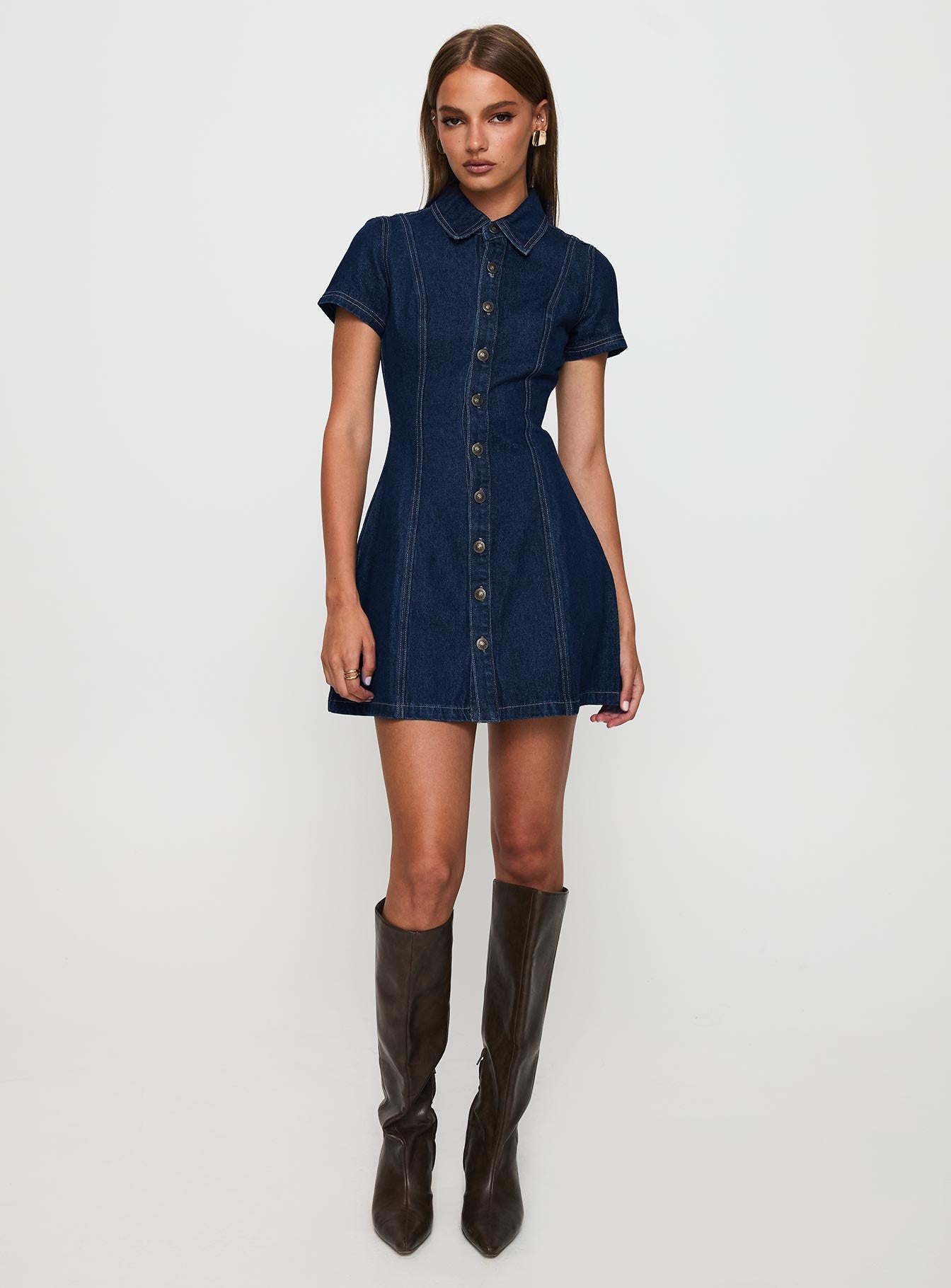 Perception Denim Mini Dress Mid Wash | Princess Polly Perception Denim Mini Dress Mid Wash | Princess Polly