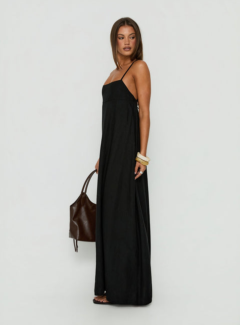 Solie Tie Back Maxi Dress Black