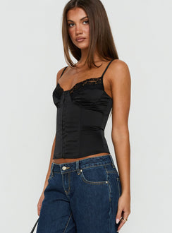 Florance Lace Corset Top Black