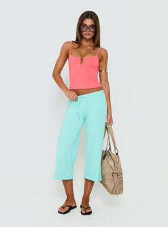 Daily Define Keyhole Cinched Tank Top Coral