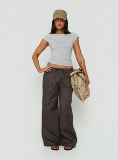 Toren Drawstring Straight Leg Pants Charcoal