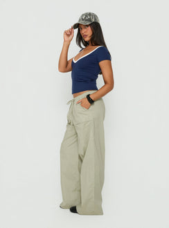 Toren Drawstring Straight Leg Pants Stone