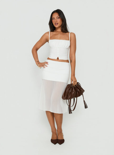 Piya Ruched Bust Cami Top White