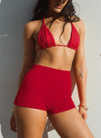 Ezrah Ribbed Shorts Red