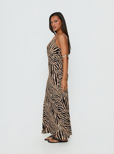 Cherilynn V Neck Maxi Dress | Zebra | Womens