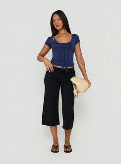 Celinne Layered Micro Bolero Top Navy