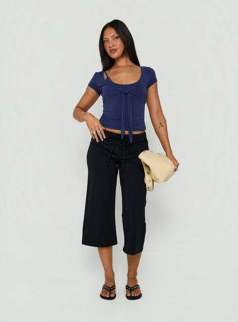 Celinne Layered Micro Bolero Top Navy