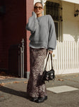 Front view of model wearing  front Manda Maxi Skirt Leopard Princess Polly  Maxi 