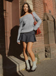 Snowie Off Shoulder Knit Sweater Grey