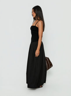 Erroll Drop Waist Knit Maxi Dress Black