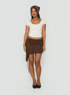 Celinne Layered Micro Bolero Top Cream