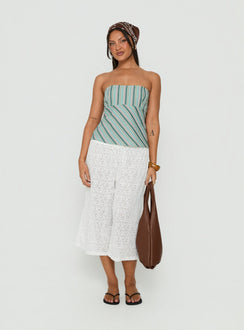 Elery Strapless Top Green Stripe