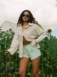 product Princess Polly Beach House Shorts Green Stripe High Waisted Shorts 