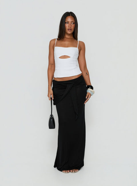 Samelia Wrap Maxi Skirt Black