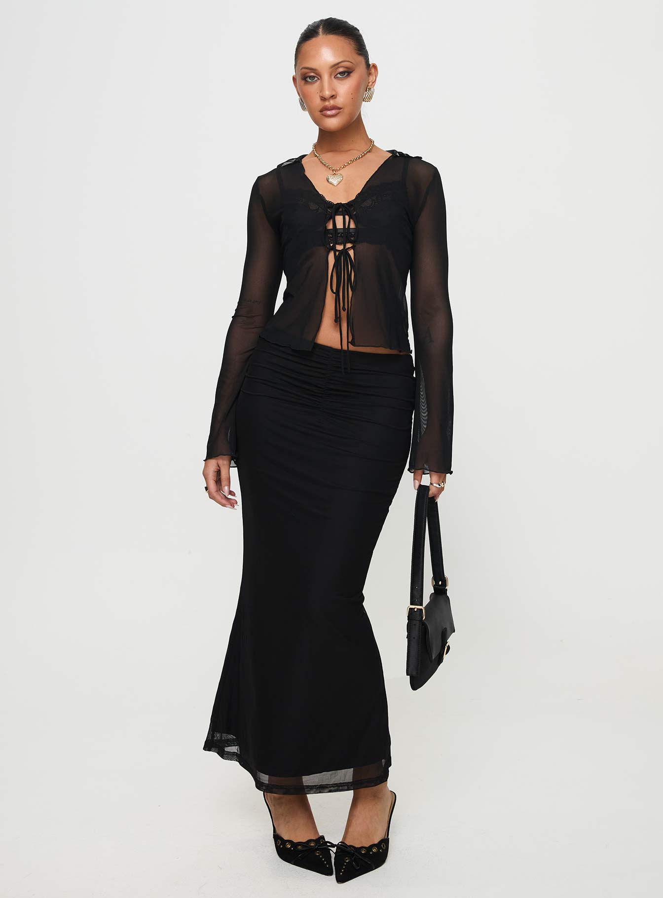 Colombo maxi skirt black